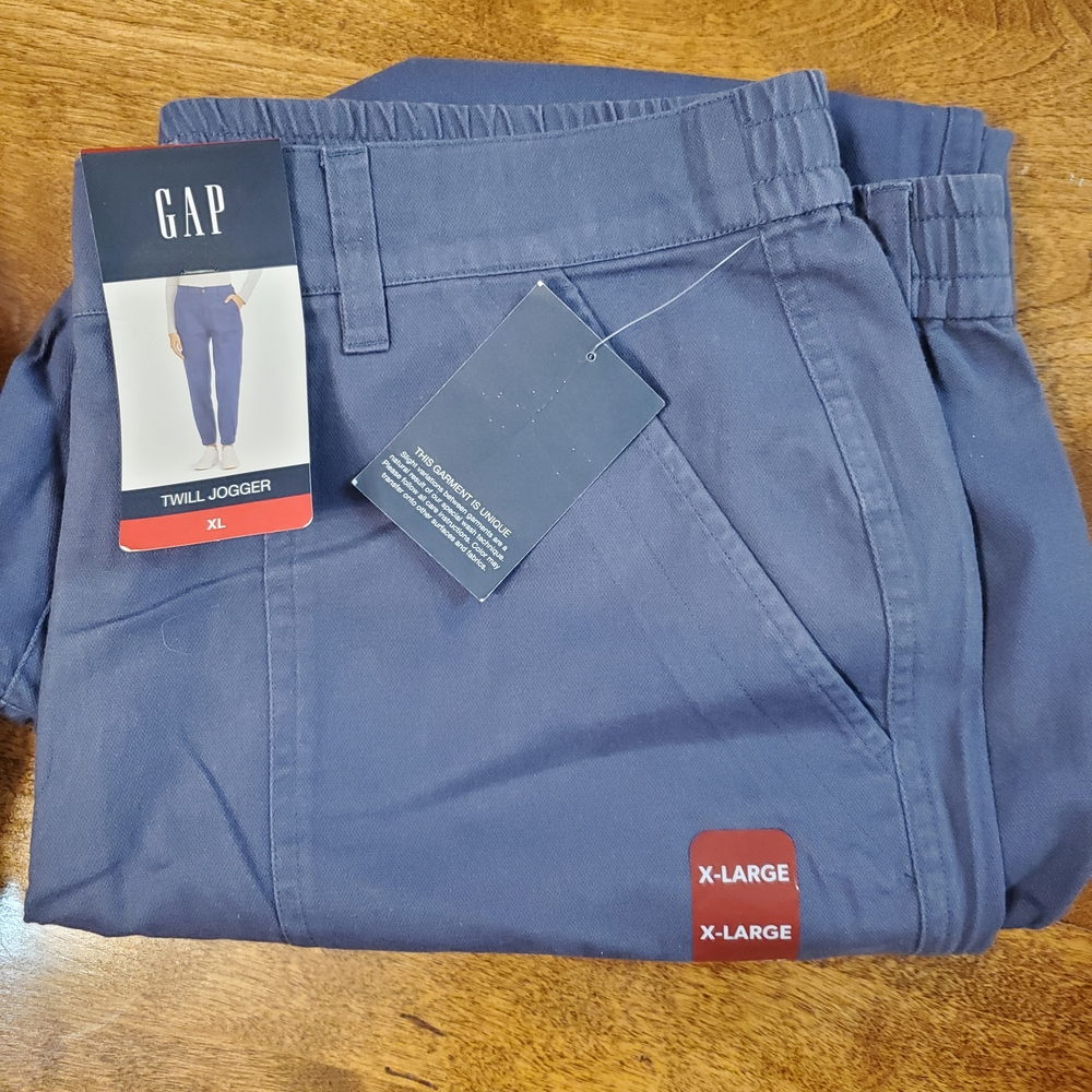 GAP Womens  Twill Joggers - Navy